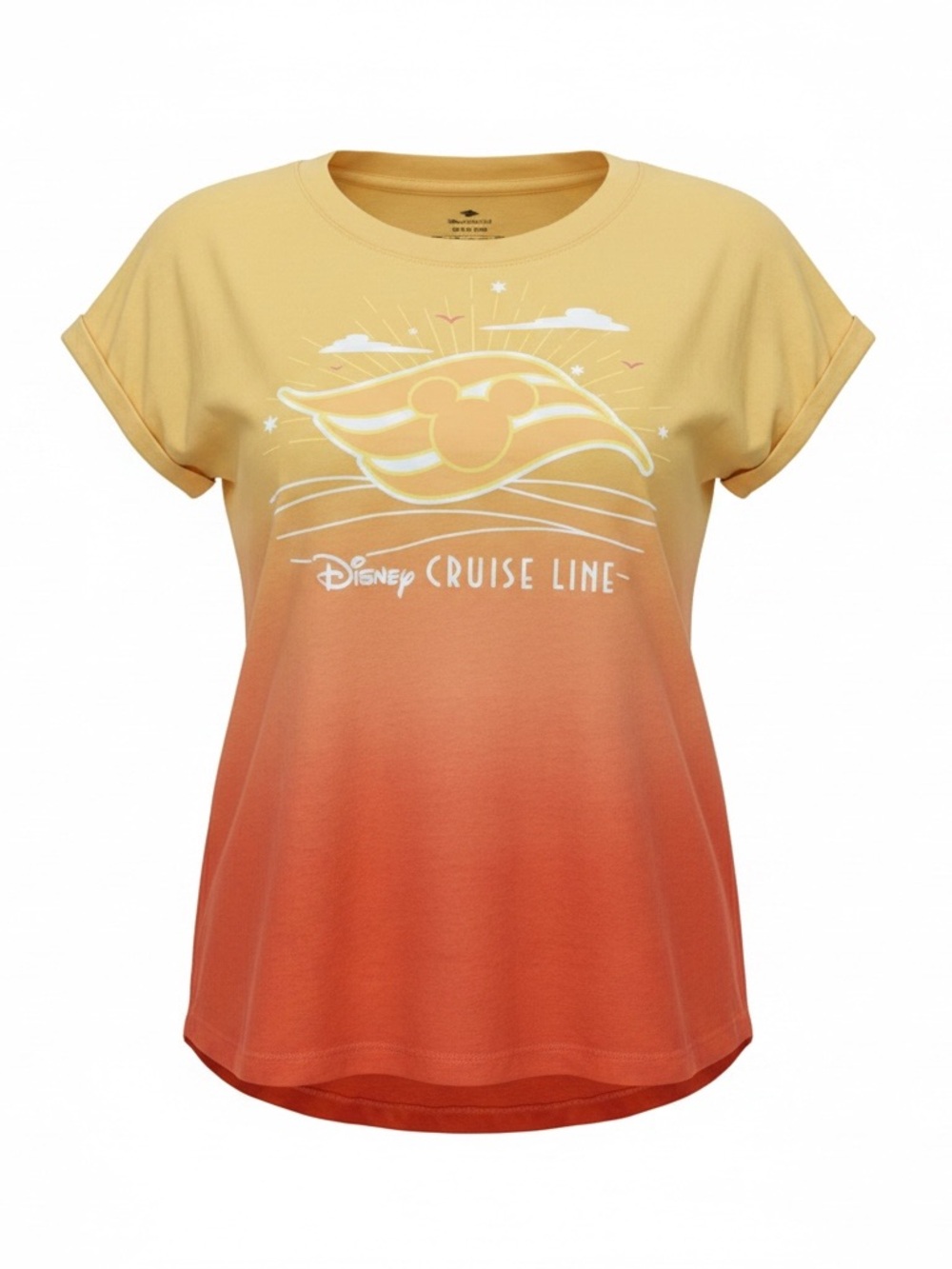 Disney Cruise Line Peach Sunset Ombre Mickey Tee Women’s Small